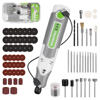 WORKPRO Cordless Rotary Tool Kit with 71pcs Accessories, 3 Variable Speeds, USB Rechargeable Mini Rotary Tool for Engraving, Sanding, Polishing, Carving, Cutting, DIY Crafts
