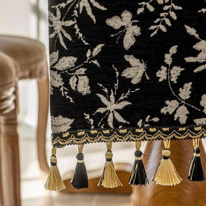 13 82 Inch Floral Jacquard Dining Table Runner with Fringe Elegant Natural End Table Runner for Graden Kitchen