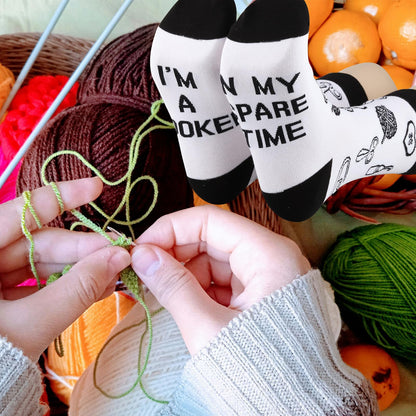 Crochet Gift crocheting Lover Gift I'M A Hooker In My Spare Time Novelty Knitting Crochet Socks Gift for Knitters (US, Alpha, One Size, Regular, Regular, I'M A Hooker)
