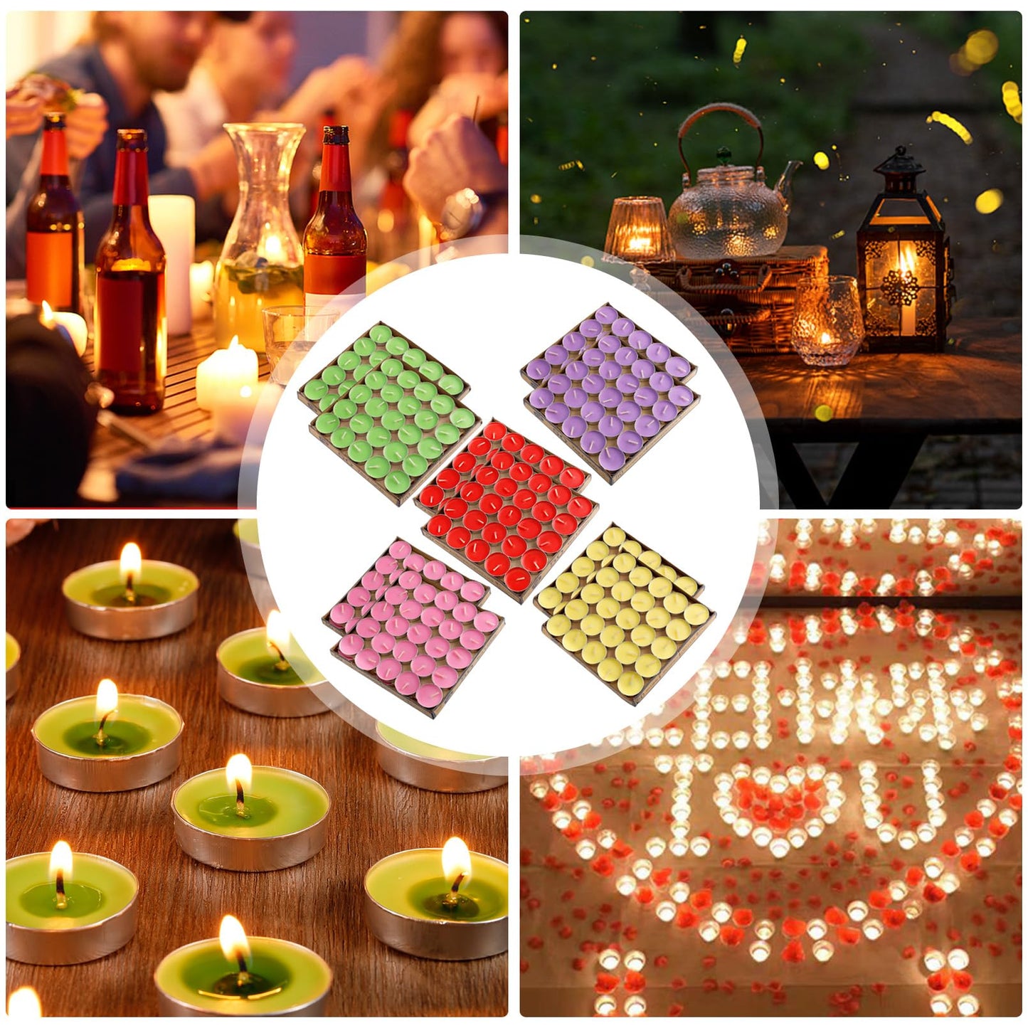 Dyrfolm 100 Pack Tea Lights - Smokeless, Unscented, Dripless & Long Lasting Mini Tealight Candles for Home, Weddings, Party Decoration (Pink)