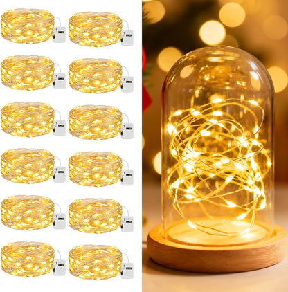 12 Pack 7FT 20 3 litogo LED Fairy Lights Battery Operated, Lighting Modes, Bulk Mini Twinkle String Lights Waterproof