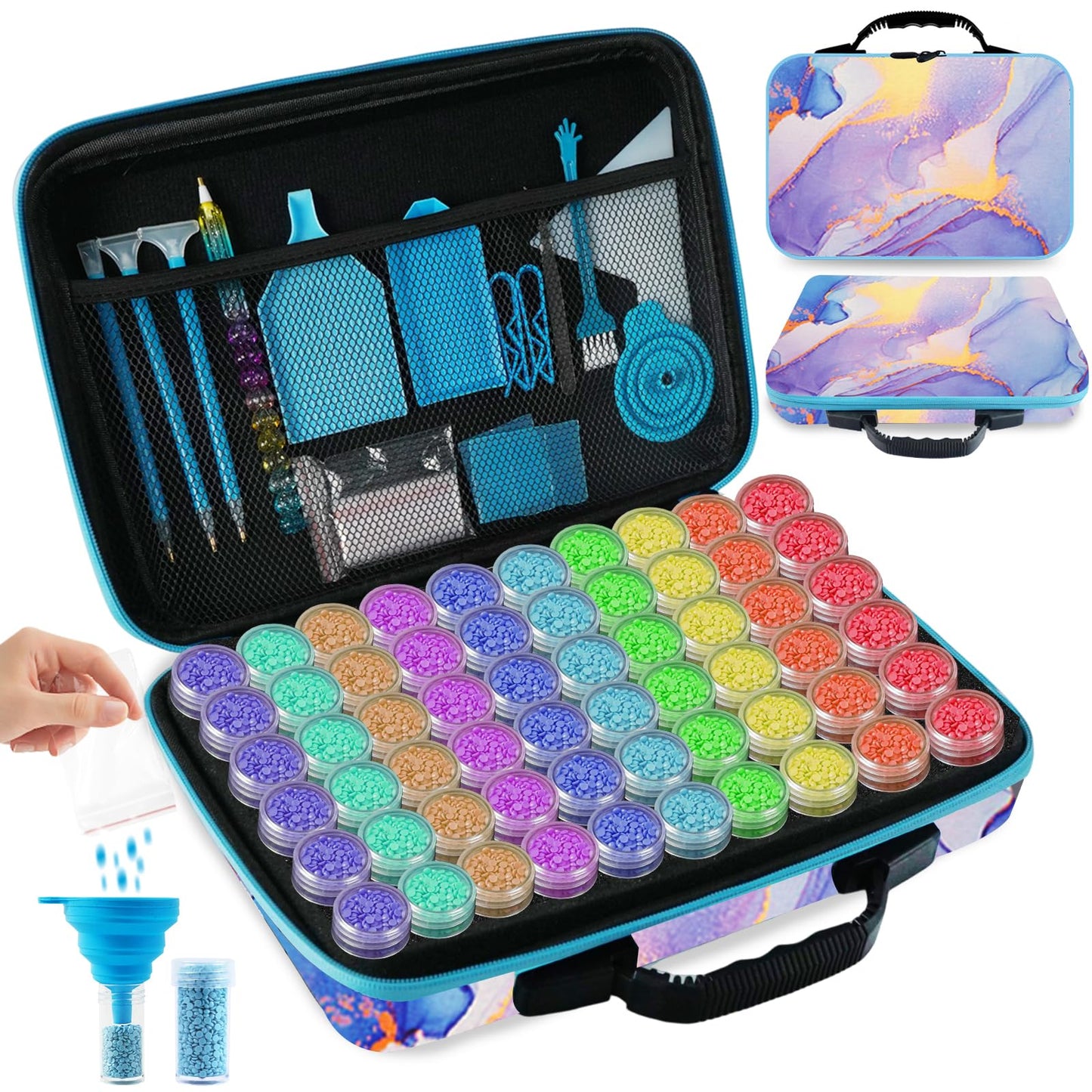 TAVOLOZZA Diamond Art Storage Case, 60 Slots, Diamond Painting Organizer, Art Storage Case, Diamond Painting Storage Box for Painting Supplies and Accessories
