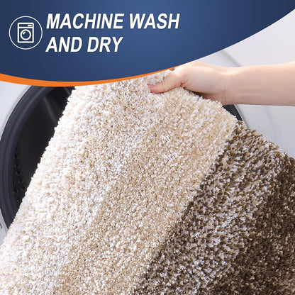 OLANLY Bathroom Rugs - Extra Soft Microfiber Mat 36x24 | Quick Dry, Machine Washable, Rubber Backing, Light Brown