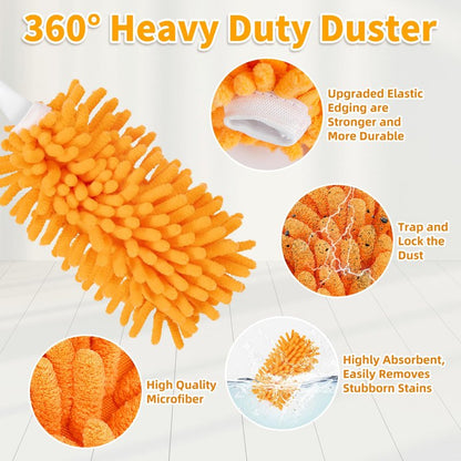 LOVECO 8 Pack Dusters for Swiffer - Reusable Duster Refill Compatible with Swiffer, 360 Heavy Duty Dusters Refills (Include 1 Handle & Laundry Bag)