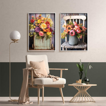 YOYA 2 Pack Diamond Painting Kits for Adults, Diamond Art Kits with Accessories & Tools, DIY Flowers 5D Diamond Painting Full Drill Gem Art Painting Kit for Home Wall Decor 12 x 16 Inch