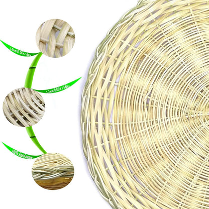 BB HOME, ZHONGER BHO Hand Weave Bamboo Paper Plate Holder, 10in Set of 4 for Picnic & Daily Dining