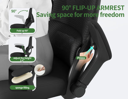 Office Chair - Computer Desk Chairs Comfy, Mesh High-Back Gaming Chair with Adjustable Lumbar Support, Executive Task Chair for Adults