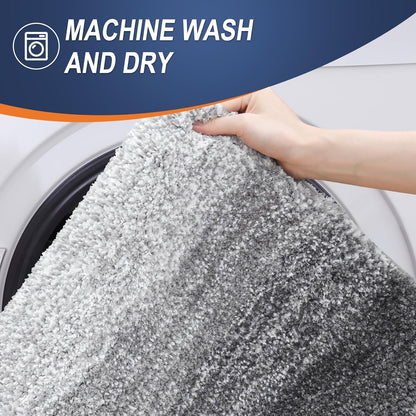 OLANLY Large Microfiber Bath Rugs - Extra Soft & Absorbent | Quick Dry, Machine Washable, 44x32, Grey