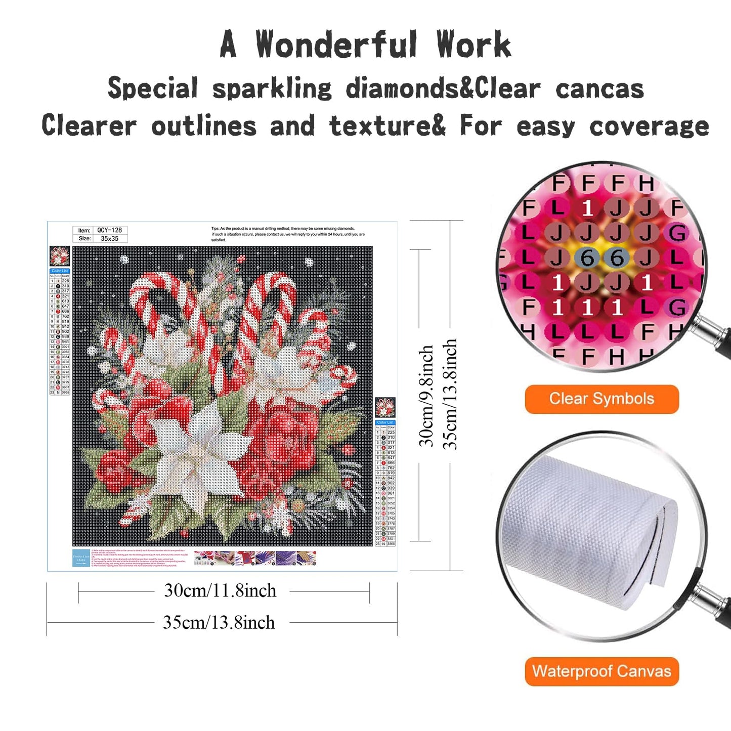 GUMITOON 4 Pack Christmas Diamond Art Kits for Adults-Full Drill Diamond Dots Paintings for Beginners, Round 5D Paint with Diamonds Pictures Gem Art Painting Kits DIY Crafts Kits 14"x14" QCY-126