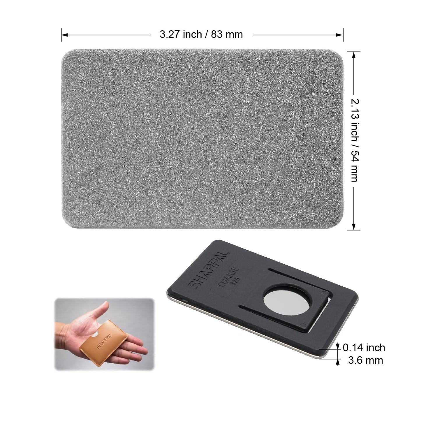 SHARPAL 116N Pocket Diamond Sharpening Card, Coarse(325)/Medium(600)/Fine(1200) Grit, Portable Multi-Tool Kit for Garden Tools, Survival Knives, Files & Blades Fathers Day Gift