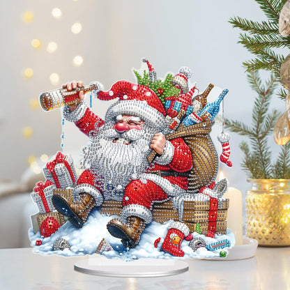 Diamond Painting Kit Christmas Desktop Ornaments, Special Shape Diamond Art Painting Kits Tabletop Ornaments for Adult Beginner, Diamond Art Ornament for Christmas Home Office Decor