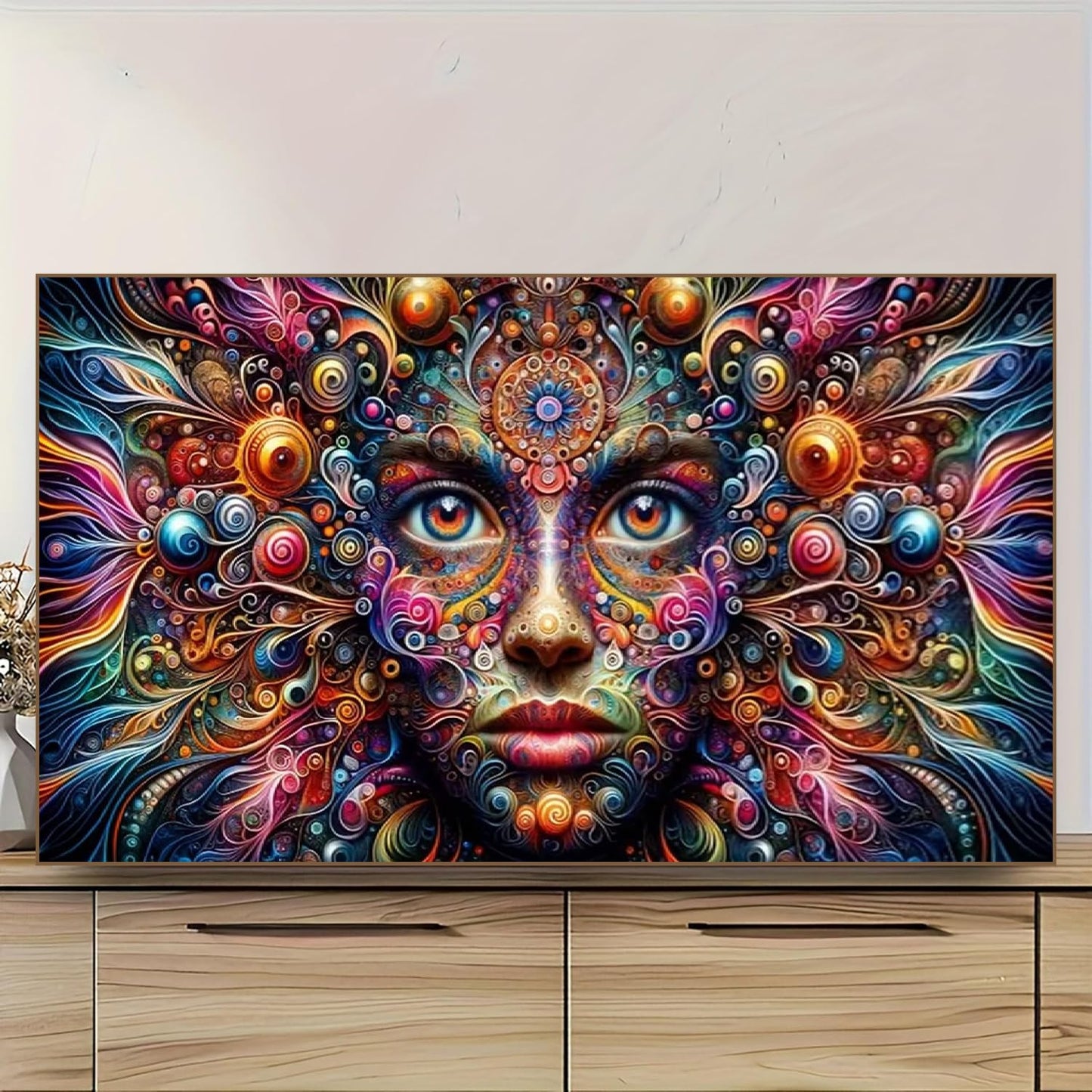 COHAYISY Large 5D Face Diamond Painting Kits Modern Abstract Art, DIY Full Drill Diamond Art for Adults, Home Wall Decoration 15.7x27.5 inch