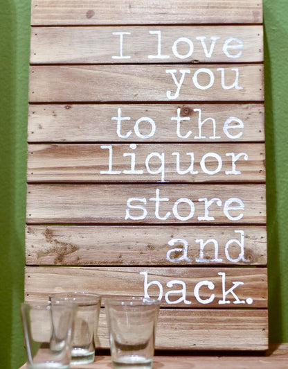Planked Wood Liquor Store & Back Wall Plaque Mud Pie 4345120