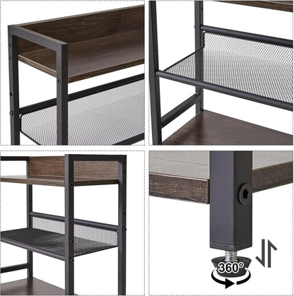 IBUYKE 3-Tier Spice Rack, Industrial Counter Shelf Desktop Storage Organizer for Kitchen, Office, Living Room, Dark Grey