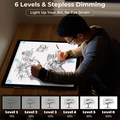 Bylitodt Rechargeable A2 Extra Large Light Board for Diamond Painting, Magnetic Copy Pad with Side Button, 3Color Modes 25.2 "x 18.4" LED Light Box for Tracing and Drawing, Sketching, Weeding Vinyl