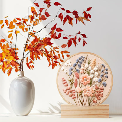 Chunful 6 Pcs Embroidery Hoop Display Stand Wooden Embroidery Frames Holder 2 Tier Groove Cross Stitch Hoop Stand Base Accessories for Display Works Home Exhibition Decor (4.29" X 1.3" X 1.57")