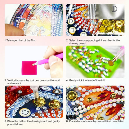 MISCER Butterfly Hanging Diamond Art Pendants Kits for Adults Kids, DIY Double Sided 5D Special Diamond Painting Pendant Kit, Wreath Gem Art Suncatchers for Window Garden Home Decor