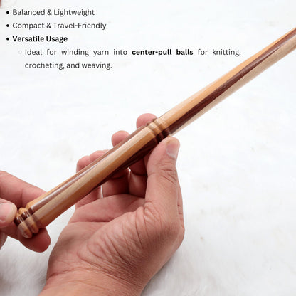 Nostepinne Center Pull Ball Yarn Winder | Knitting Crochet Accessories | Yarn Storage | Nagina International (Segmented Candy Wood)