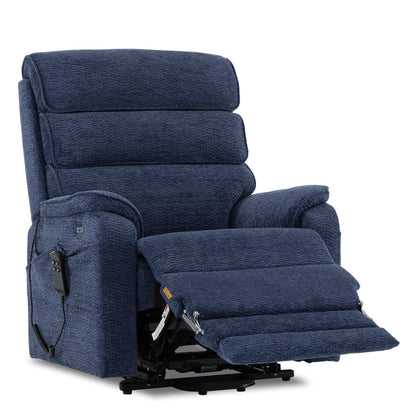 DYNOX Oversized 400 lbs Power Lift Recliner Chair for Big and Tall Elderly, Dual Motor Lay Flat Lift Chair with Heat & Massage, Extended Footrest, 9298L, Chenille Blue