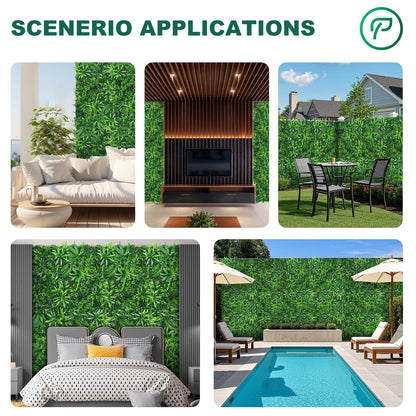 Yangrass Greenery Grass Wall Panels, 40"x120" (33.33 sqft) Artificial Outdoor Ivy Privacy Fence Screen, UV-Anti Faux Boxwood Roll Grass Wall Panels for Garden Patio Balcony Decor