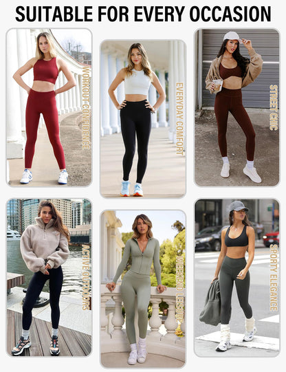 YUDSUD High Waisted Leggings for Women - Tummy Control Yoga Pants for Workout Running Athletic Women's Leggings Plus Size Black