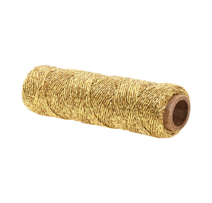 Mandala Crafts Red Green Gold String for Gift Wrapping – 55 X 3 Yards 1mm Thin Metallic Bakers Twine for Crafts, Packaging, Party Favors, and DIY Decorations