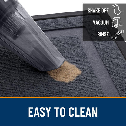OLANLY Indoor Outdoor Front Door Mat - Waterproof All-Season Doormat, Sturdy Rubber, 59x35, Light Grey