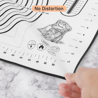 Extra Large Silicone Baking Mat 16" x 24", Black Pastry Mat with Measurement for Pie Crust, Pizza, Cookies - BPA Free