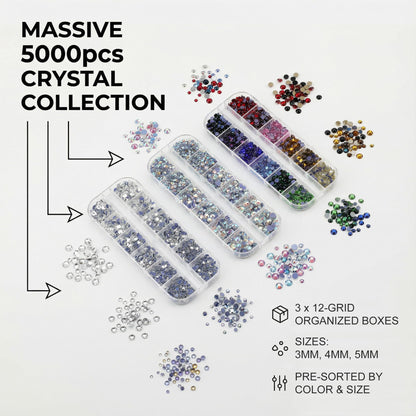 Worthofbest Hotfix Rhinestone Setter, Hot Fix Applicator Tool Bedazzler Kit with rhinestones, Kit, Hot Fixed Wand for Clothes Clothing Fabric Crafts, 5000 Pcs, AB Crystal, Clear, 3 Gems Sizes, Tips