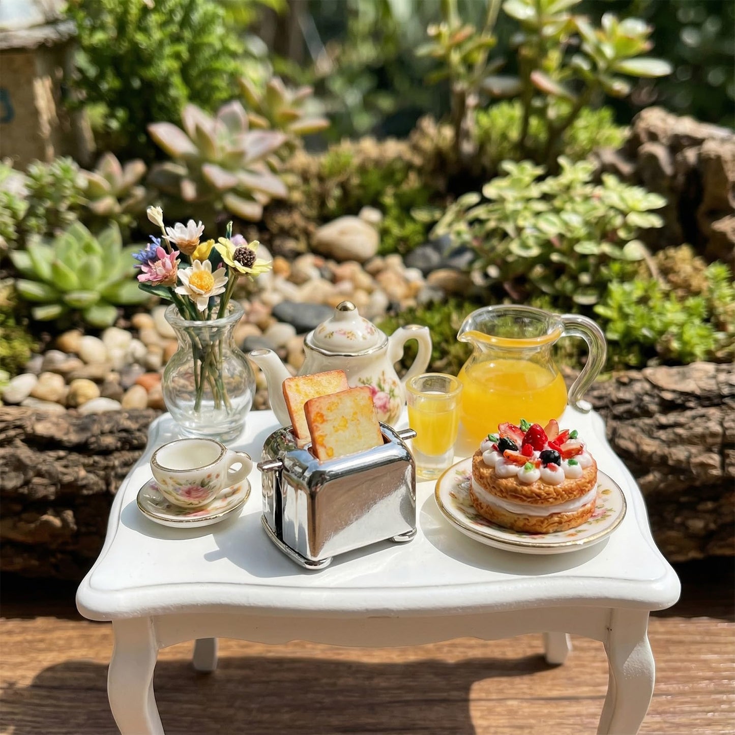 Miniature Food Set, Scene Breakfast Set Mini Kitchen Accessories, 1:12/1:6 Miniature Dollhouse Accessories, Doll House Décor for DIY Birthday Gift
