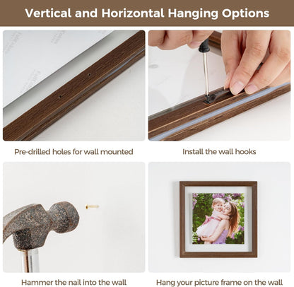 8x10 2x3 4x6 5x7 6x8 8''x10'' Axeman Floating Picture Frame - Solid Oak Wood Picture Frame, Double Tempered Glass Photo