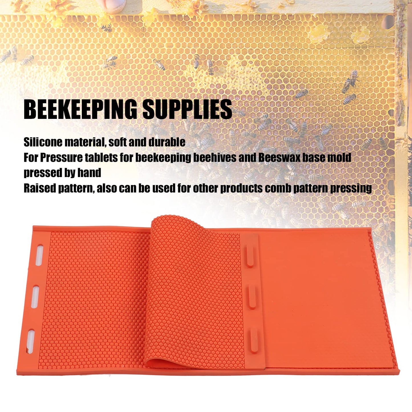TOPINCN Beeswax Press Sheet Mould, Nonstick Silicone Craft Mat Beeswax Beeswax Sheets for Beekeeping Candle Making
