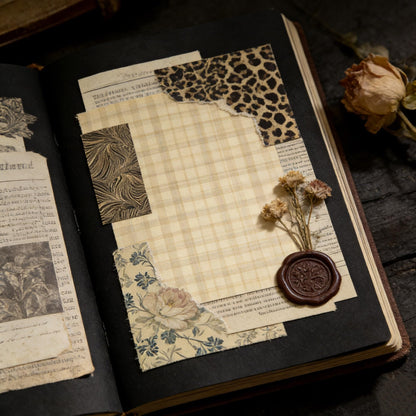 Weeck 360Pcs Flower Vintage Scrapbook Paper Set, Antique Single Side Printed Journaling Scrapbooking Supplies Craft Decoupage Papers Kit for DIY Card Making, Photo Album, Junk Journals Collage