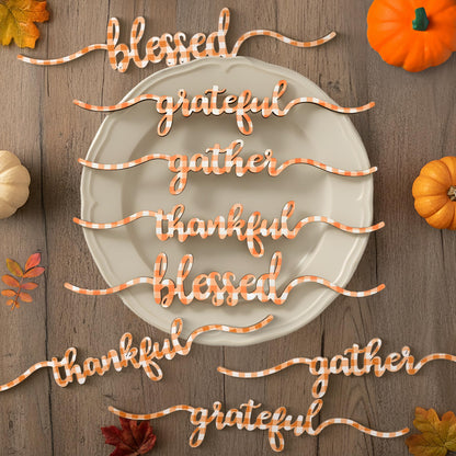 KatchOn, Pumpkin Table Centerpieces And Thanksgiving Wooden Cutout Sign Set – Pack of 14 | Honeycomb Paper Pumpkins And Thankful Blessed Grateful Word Signs For Thanksgiving Table And Fall Decorations