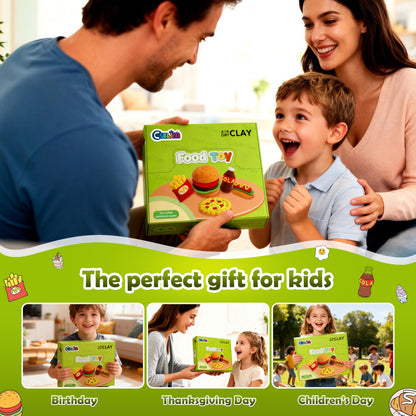 Air Dry Clay Kits - 12 Boxes Magic Modeling Clay for Kids, Party Food Theme Shaping Clay Art DIY Craft Kit, Ultra-Soft Texture, Includes Shaping Tools and Tutorials, Gift for Boys and Girls