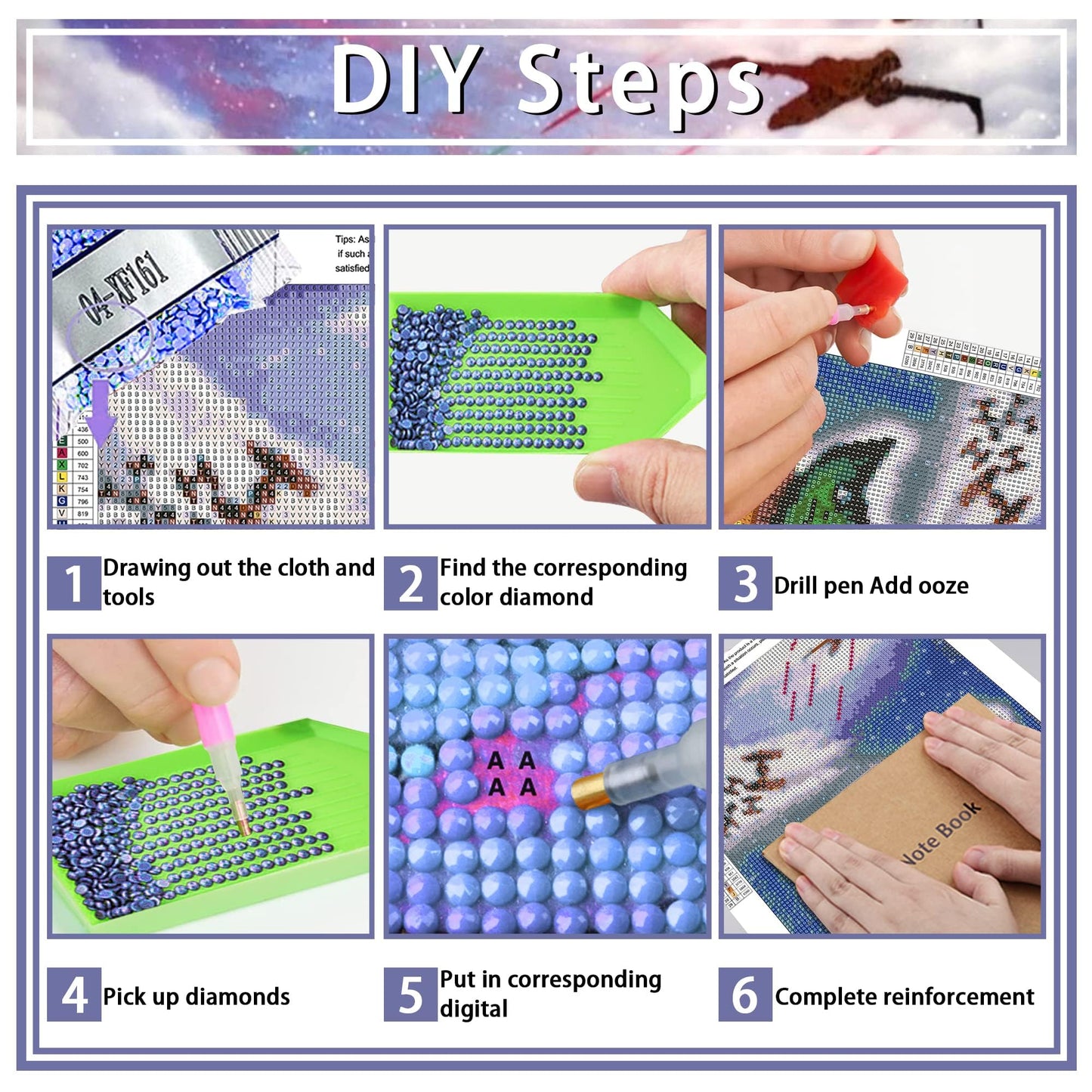 eimivrc 4 Pcs Diamond Painting Kits for Adults-Diamond Art Kits for Adults,DIY Painting for Adult Full Drill Diamond Painting Kits for Home Wall Decor(10x13.8 inch)
