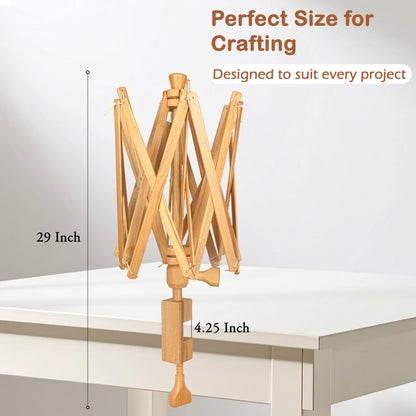 Wooden Yarn Umbrella Swift Winder - Rosewood Yarn Skein Holder - Yarn Swift Winder for Crocheting & Knitting (Beachwood Umbrella Swift)