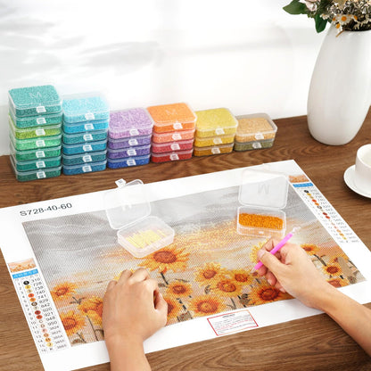 Maxuni 20pcs Diamond Sorting Tray - Diamond Art Storage Tray with Lids, 2-in-1 Stackable Diamond Painting Accessories for 5D Art Beads Storage & Line-Up