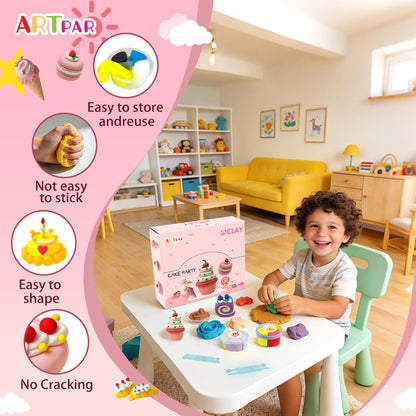 ARTPAR Air Dry Clay for Kids,Modeling Clay Kit,Model Magic Sculpting Set,Ultra Light & Soft, Safe Non-Sticky | 12 Box DIY Art and Crafts School Projects, Home Party Favors for Boys & Girls