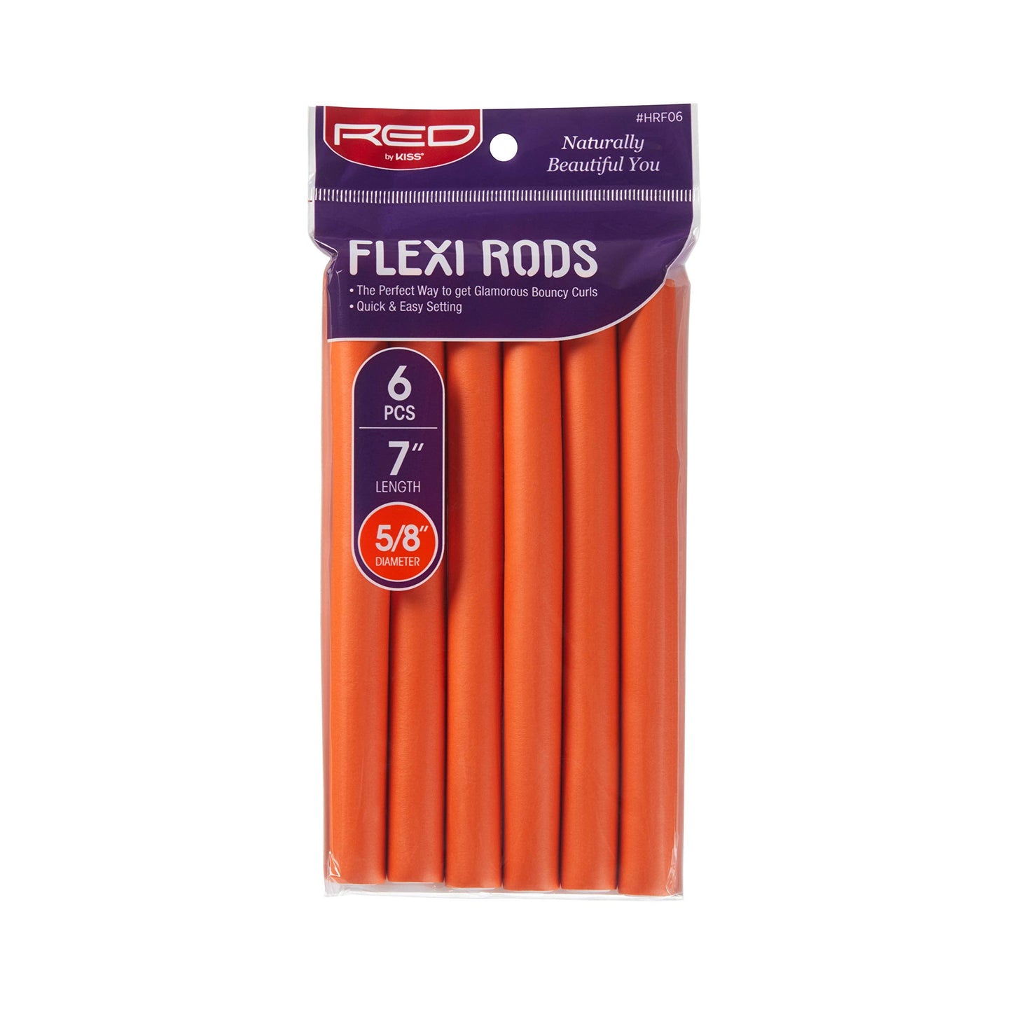 Red by Kiss 36PCS Flexi Rods, Flexible Curling Rods, Twist Foam Hair Rollers, No Heat Hair Curlers 7" Sets