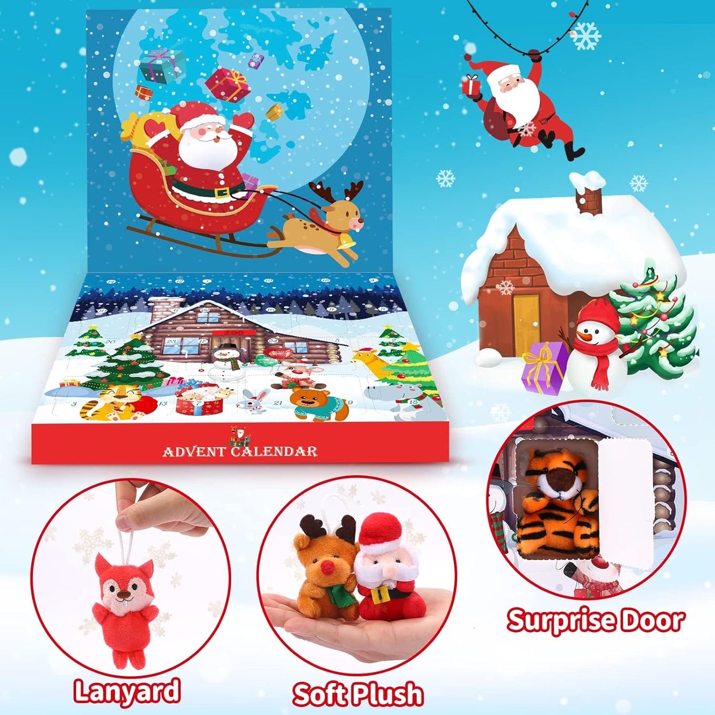 Advent Calendar 2025 - Kids' 24-Day Christmas Countdown with Mini Animal Plush Toys | Perfect Holiday Gifts