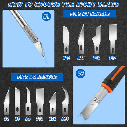 DIYSELF 100 Pack Exacto Knife Blades #2 | Hobby Knife Replacement Blades | Hobby Knife Blade Refills | Exacto Blade | Carbon Steel | Craft Precision Knives Refills (#2)