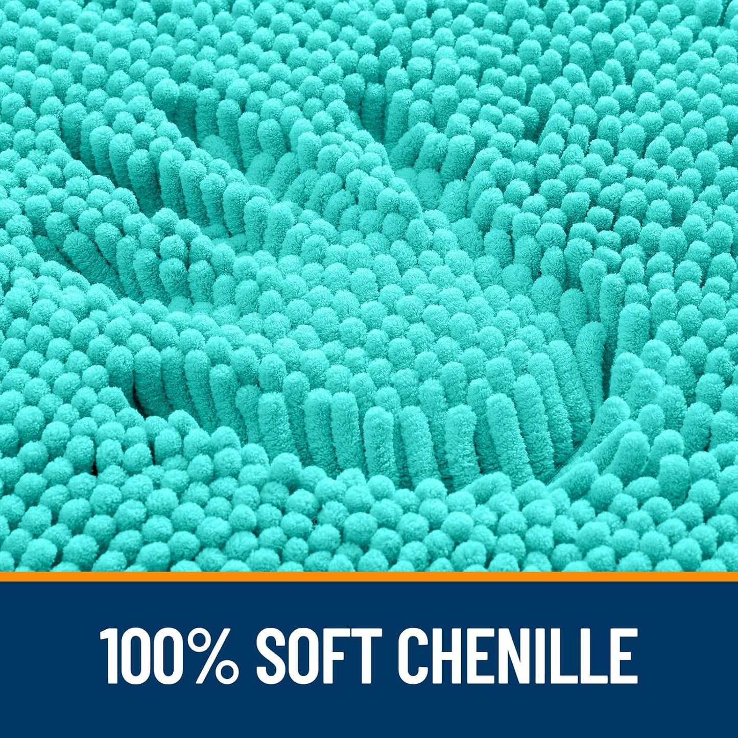 OLANLY Bathroom Runner Rugs - Extra Soft Chenille Bath Mats | Quick-Dry, Machine Washable, 44x24 Teal