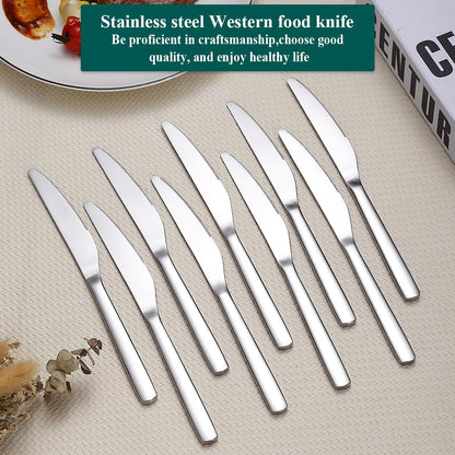 Dinner Knives Set of 12 Pieces, Stainless Steel Butter and Table Knives, Flatware Silverware Set, Dishwasher Safe