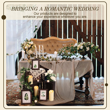 Yuntau 11 Pcs Rustic Nesting Wedding Decoration Farmhouse Wood Crates for Display Decorative Storage Baskets with Candles for Bridal Shower Birthday Party Centerpiece(Brown)