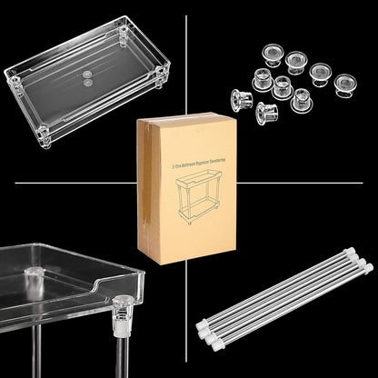 Multi-Functional Bathroom Organizer Countertop for Makeup, Skincare, and More, Acrylic 2-Tier Vanity Tray