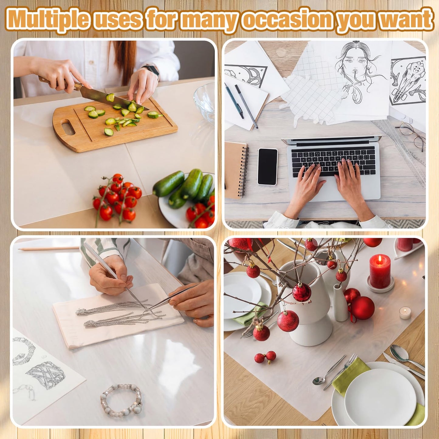 Klyyo Clyro 2 Pcs 78.7x15.7 Inch Extra Large Silicone Craft Mat, Oversized Desktop Protection Pad, Heat Resistant Countertop Insulation Pad for Art, Crafts, Painting, Clay, Kitchen