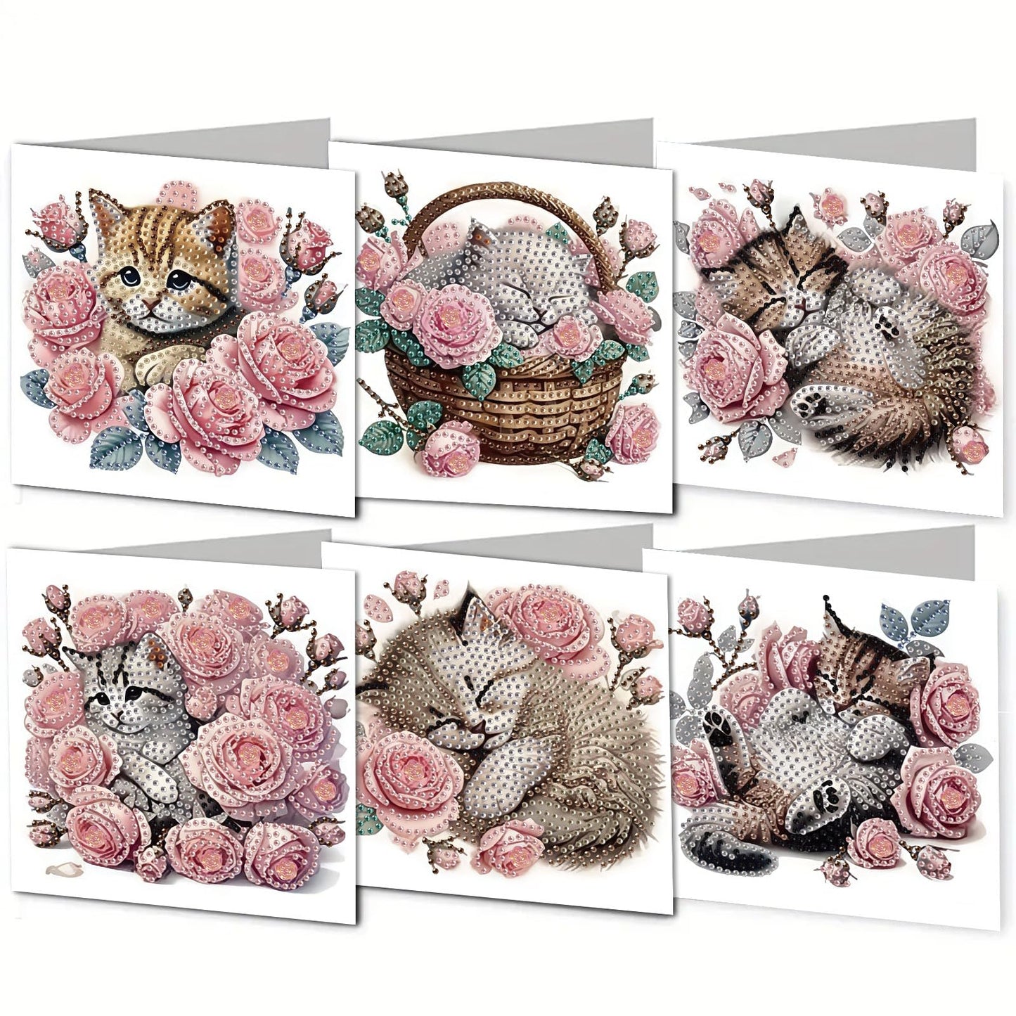 DDGYP 6-Pack Diamond Art Kits for Adults, 5D Diamond Painting Greeting Card Kit with Envelopes, 5.9x11.81 Inch Diamond Art Cards for DIY Crafts, Birthday & Holiday Greetings