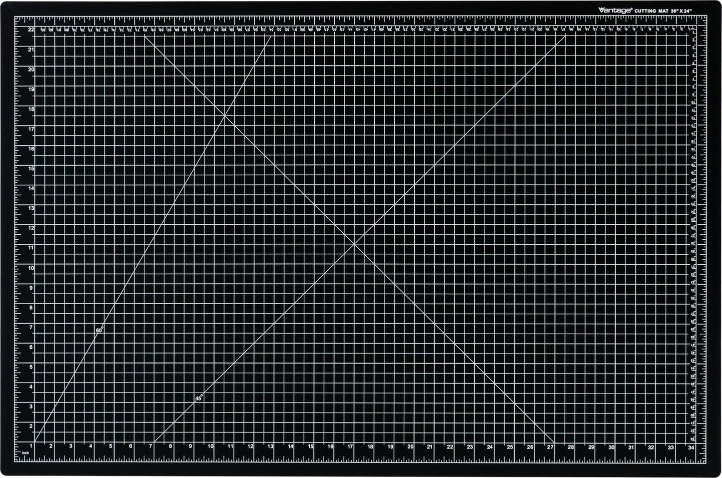 Dahle Vantage 10673 Premium Self-Healing Cutting Mat, 24"x36", 1/2" Grid, 5 Layers for Max Healing, Perfect for Crafts & Sewing, Black