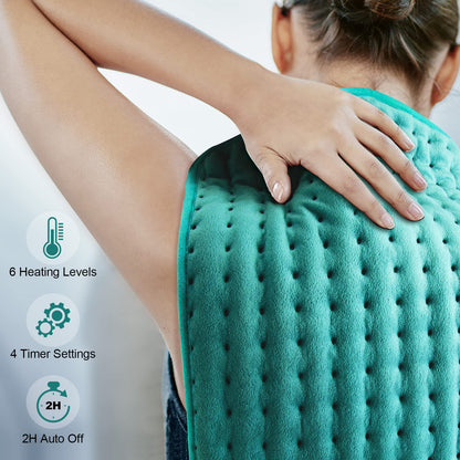 Electric Heating Pad – Alleviates Back, Neck & Shoulder Pain | Moist & Dry Heat Options | Auto Shut Off | Gifts for Women, Mom, Wife, Men and Parents – Mothers Day, Christmas and Everyday Use